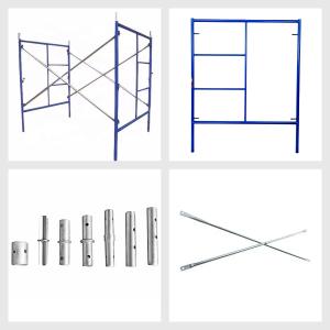 Blue Metal Construction Materials High Flexibility Mason Step Frame Scaffolding