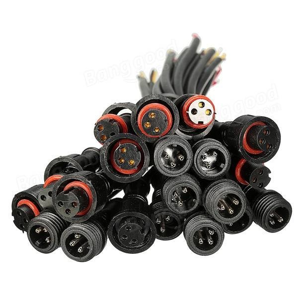 Buy Waterproof and Corrosion-Resistant Black 3 Pin Connector with Customizable Length at wholesale prices