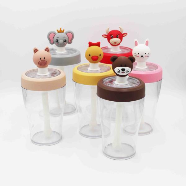 Buy 430ml Shaker BPA Free kids personalised drink bottle With Straw at wholesale prices