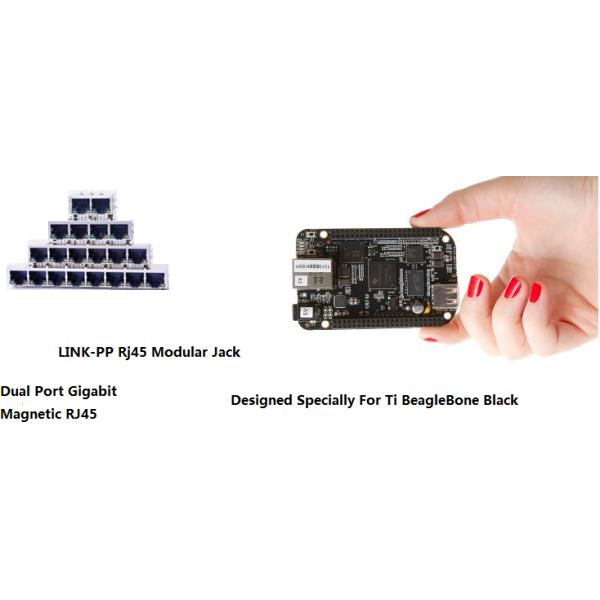 203310 Dual Port Gigabit Magnetic RJ45 Jack For Swiches boards Cross LPJG26813A31NL