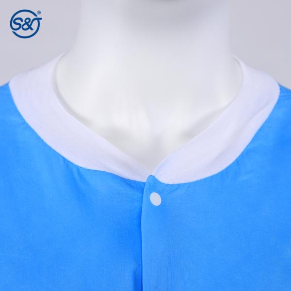 Cheap Disposable dental non-woven lab gown hospital long sleeve short coat for doctor and nurse