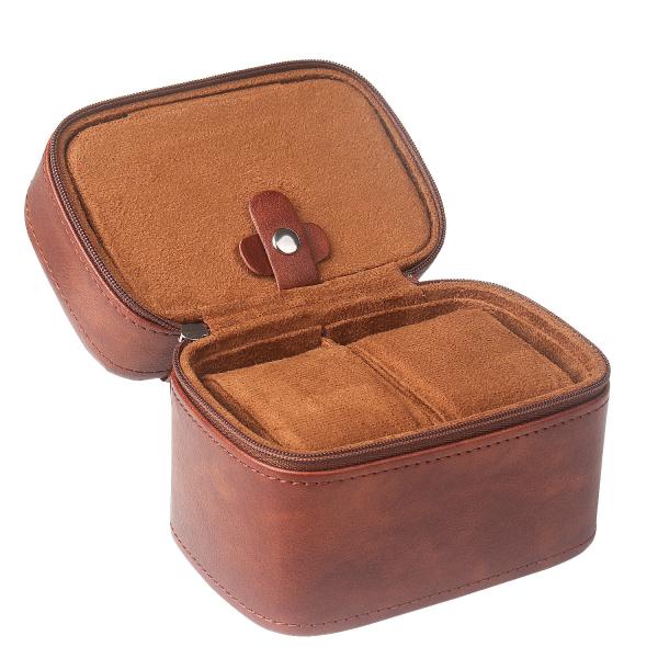 TWO WATCH COLLECTION JEWELRY BOX CROSS-BORDER STRAP STORAGE COWHIDE WATCH BOX JEWELRY BOX PORTABLE