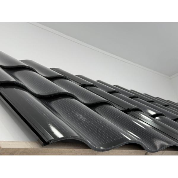 Buy Sunerise Red Solar Roof Tiles BIPV Waterproof Fireproof Curved Solar Roof Arched Tiles for Fireproof and Waterproof Roof at wholesale prices