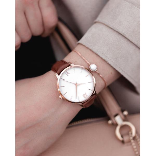 3 Atm Water Rating Quartz Ladies Wrist Watches With Thin Casual Strap