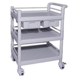 ABS Injection Molding Nursing Two Layers 923mm Hospital Instrument Trolley