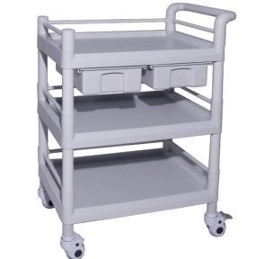 Buy ABS Injection Molding Nursing Two Layers 923mm Hospital Instrument Trolley at wholesale prices