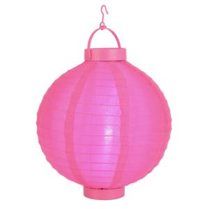 Quality Hot Pink LED Round Nylon Battery Lantern for sale