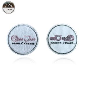 Letter Embroidered Sports Patches Round Shape Custom Logo For Work Blouse