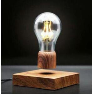 wooden base magnetic floating levitate led bulb lamp