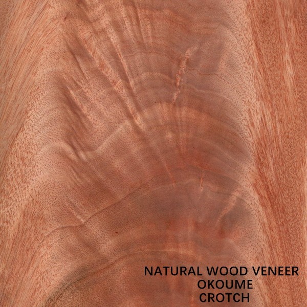 Natural Okoume Wood Veneer Specially Crotch Grain Slip Match Service For Hotel Decoration
