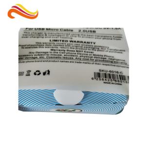 Charger Cable 0.50mm PET Plastic Clamshell Box CMYK