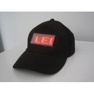 LED name badge and message display cap with 9 speed and brightness level