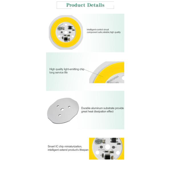 220V AC COB LED Chip High Brightness 12W 15W Warm LED Module
