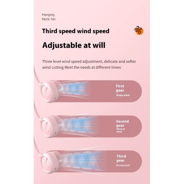 Lazy USB Charging Bladeless Neck Hanging Small Fan for DC5V Power Supply and Battery