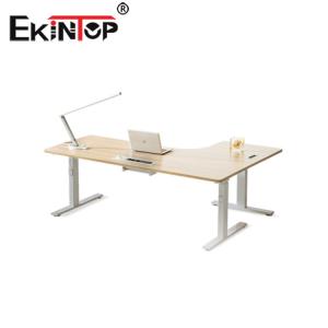 China L Shape Ergonomic Standing Work Station Electric Adjustable ODM on sale