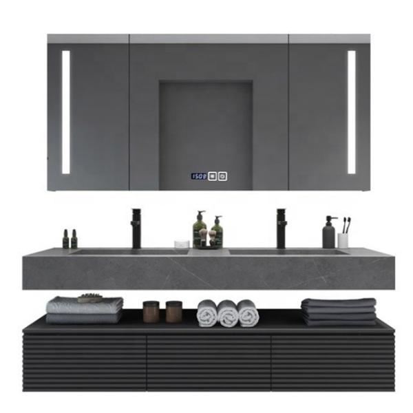 Customized LED Medicine Cabinet Silver Bathroom Illuminated Mirror Cabinet