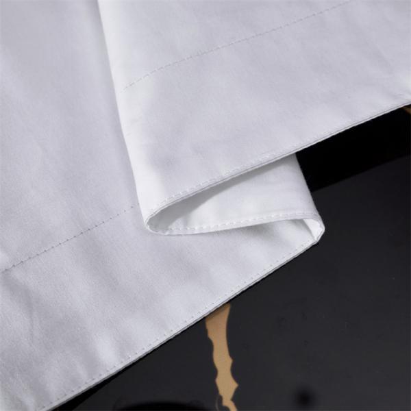 Home Custom 100% Cotton Satin Wide strip 60s Jet White Embroidery Luxury Duvet Cover Set