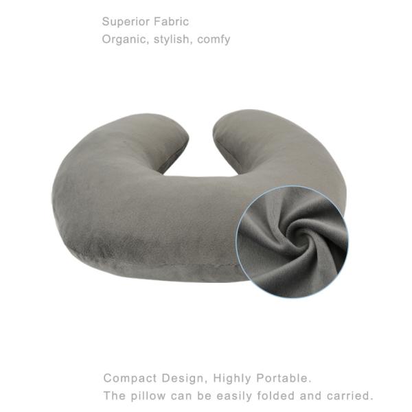 Cotton Adjustable Travel Pillow Memory Foam Neck Cushion Customizable Outer Cover