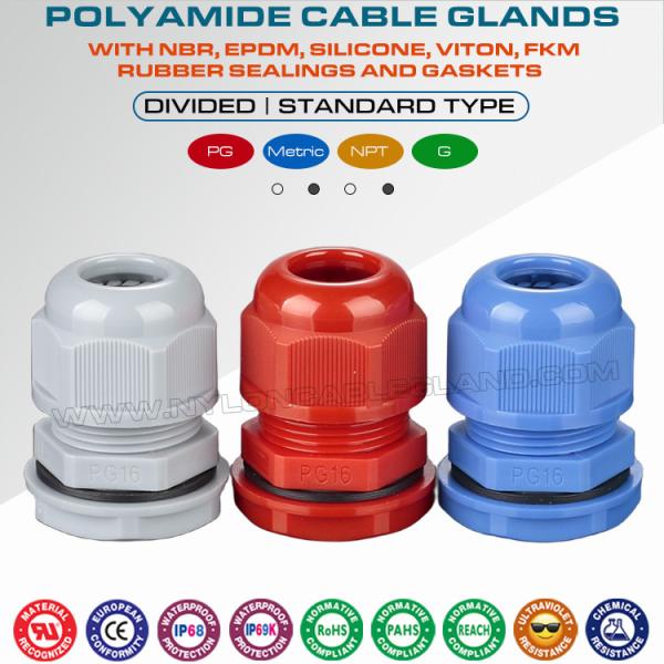 Polyamide Plastic Non-Metallic IP68 Waterproof PG7-PG48 Cable Glands (Strain
