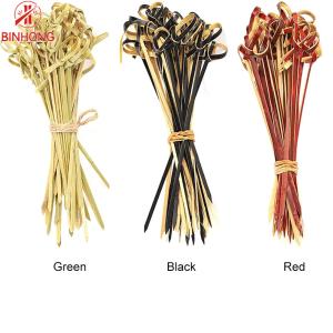 Custom Logo Art Natural Craft Fruit Bamboo Stick Skewers
