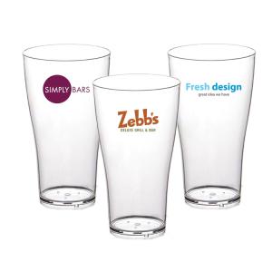 Nucleated Tulip Plastic Beer Glasses 560ml Unbreakable Polycarbonate Pint