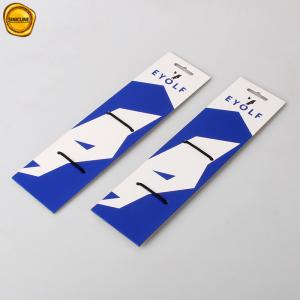 China Custom Printed Folding Blue Header Card Bag Topper For Neckerchief on sale