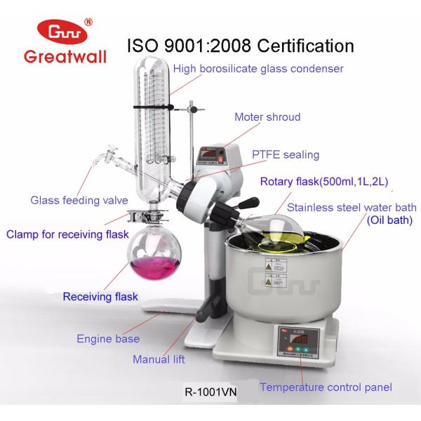 R-1001VN Vertical Type University Lab Mini Roary Evaporator