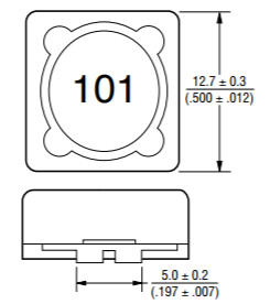 1208 PCB Mount SMD Power Inductor , Ferrite 1.2 Uh Inductor 15 % Tolerance