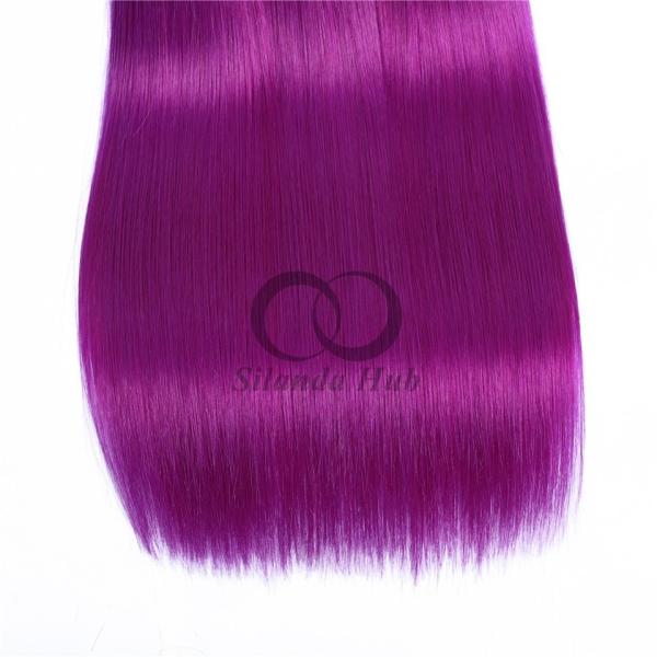 Purple Straight Remy Human Hair Bundles Sew In Weave Bundles Brazilian Bundle Deals