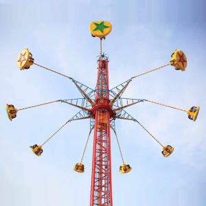 42m Amusement Park Sky Drop Ride / Drop Tower Ride With 9 Cabins