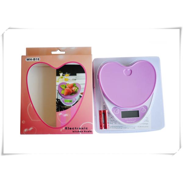 Heart Shape Portable Food Scale , Strain Gauge Sensor Kitchen Weight Scale