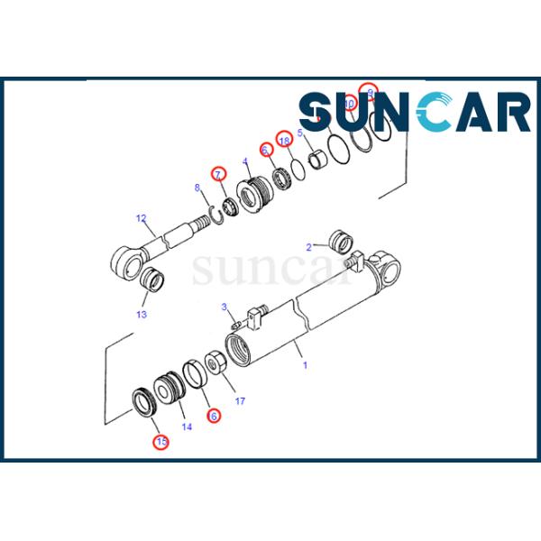 Wheel Loaders WA400-1 WA420-3 Komatsu 707-99-24510 Steering Cylinder Seal Kit Hydraulic Inner Parts