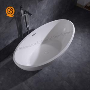 Acrylic Freestanding Soaking Bathtub Matt White For Office Building