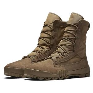 Rubber Outsole Mens Tactical Leather Jungle Boots 8" Collar Military Combat