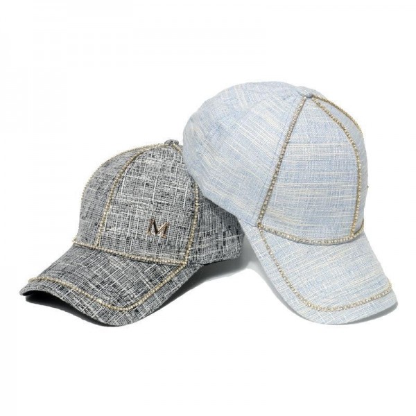Buy 2022 Summer M Logo Fashion Baseball Cap With Diamonds For Women at wholesale prices