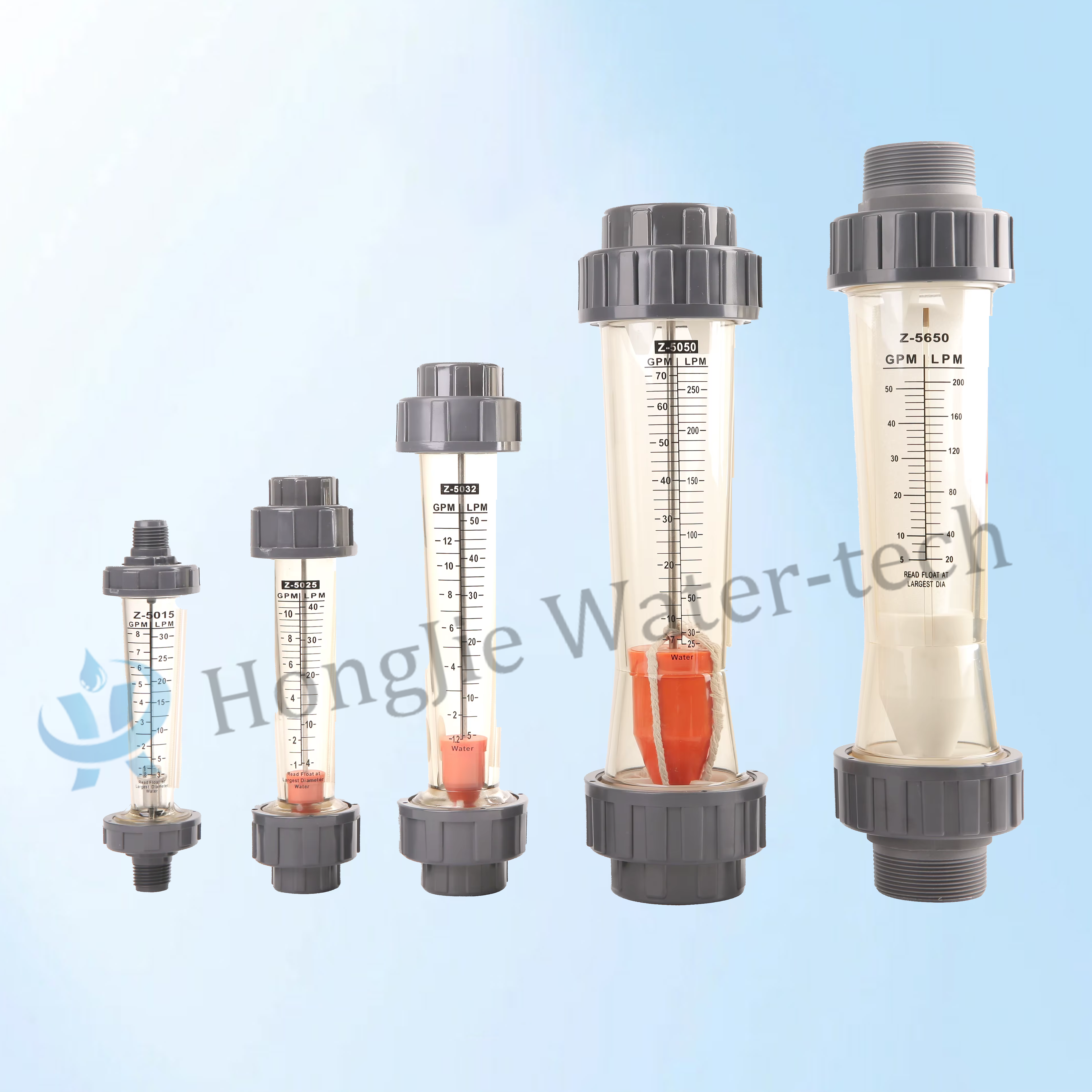 Plastic Flow Meter Rotameter Float Type PC/PSU/AS For Water Treatment