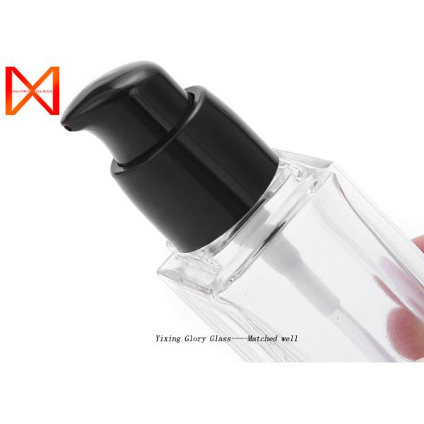 Buy Frosted 50ml Custom Cosmetic Containers Round Refillable With Pump Cap at wholesale prices