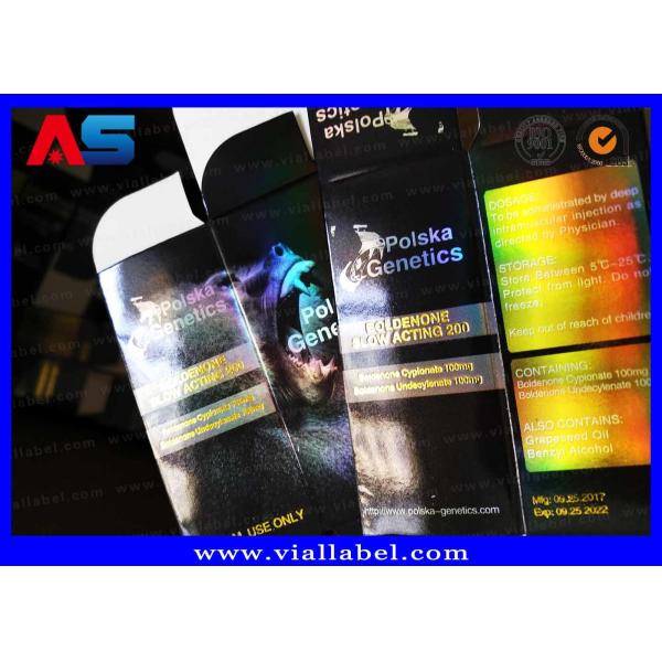 Buy Stamping Hologram Foil Sterial 10ml Vial Boxes Bodybuilding Propionate / Custom Printed Pharma Medical Carton at wholesale prices