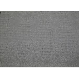 Durable Embossed Leather Fabric , Beige PU Coated Leather No Fading