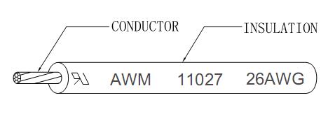 300V mPPE Wire UL11027 26AWG STR 7/0.16 OD1.0mm Black