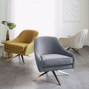 Luxury 85cm Single Seat Sofa Chair Nordic Rotating Stainless Steel Leisure