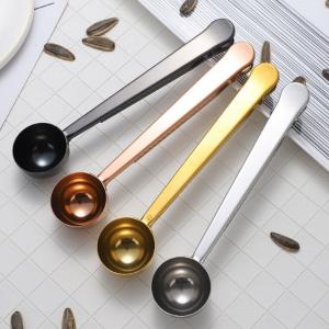 China Coffee Scoop Stainless Steel Measuring Spoon With Coffee Bag Clip on sale