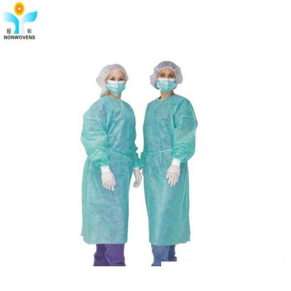 115*137cm 35gsm elastic Cuff Disposable isolation Gown For Hospital