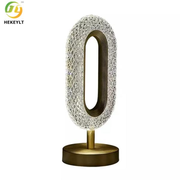 Buy 12cm Modern Bedside Lamps Bedroom Ovated Gold Acrylic Metal Led at wholesale prices