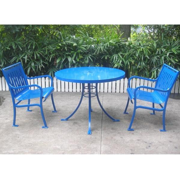 Modern Mild Steel Outdoor Table Benches Waterproof Anti Rust Durable
