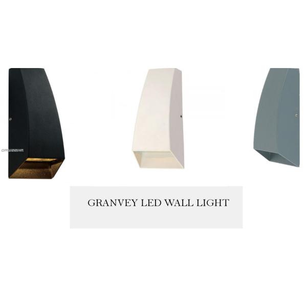 Matt Black Contemporary Double LED Outdoor Wall Lights Fixture Up & Down