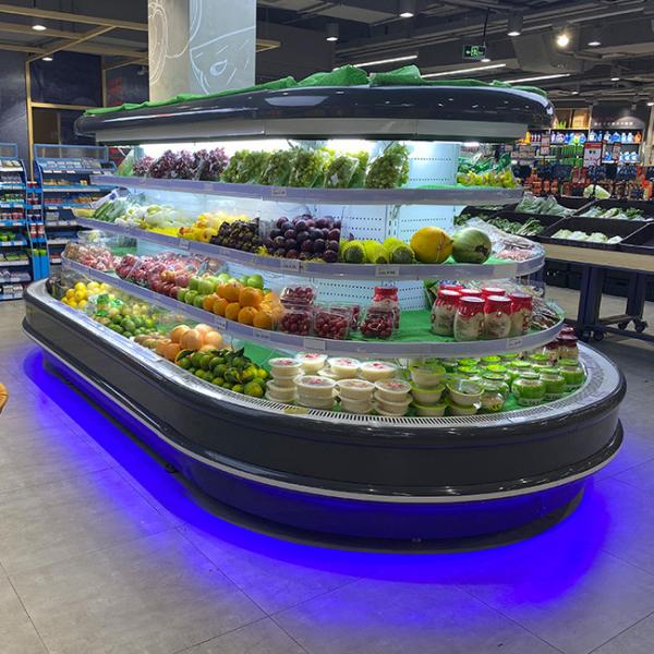 Supermarket Commercial Multideck Round Island Open Chiller Refrigeration