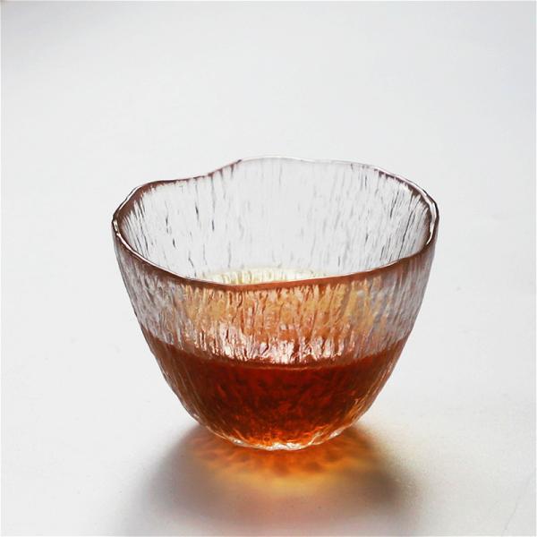Buy Lead Free 100ml Clear Retro Tree Pattern Glass Teacup at wholesale prices
