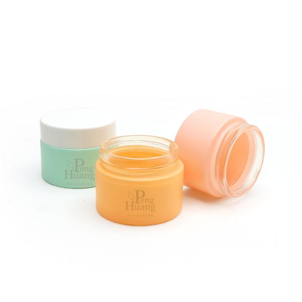 Buy White Screw Lids Empty 50g Cosmetic Glass Jar Matte Painting at wholesale prices