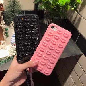 Clear TPU 3D Sexy Lips Back Cover Cell Phone Case For iPhone 7 6s Plus with